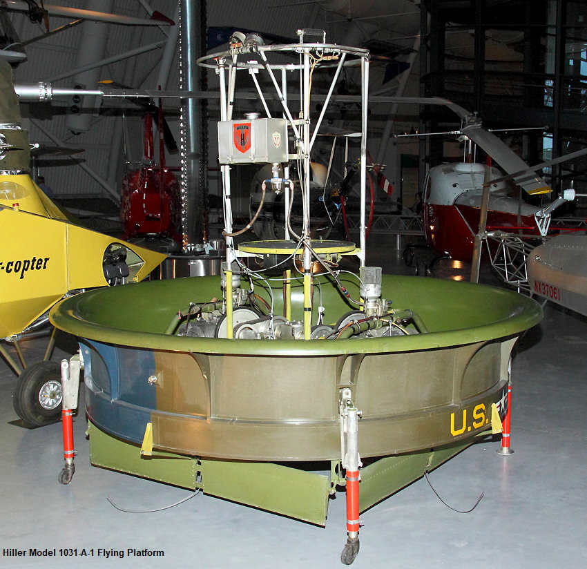 Hiller Flying Platform: fliegende Plattform mit Koaxialantrieb für Schützen und Beobachter der 1950er Jahre