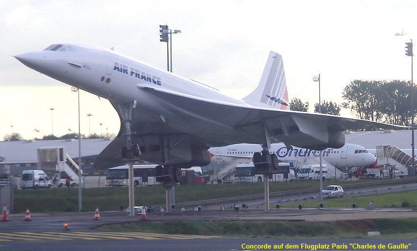 Concorde auf dem Flughafen Paris "Charles de Gaulle"