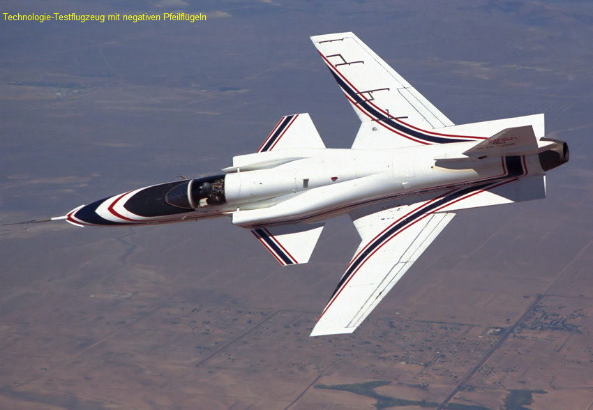 Grumman X 29 - NASA: Forschungsflugzeug zur Erprobung negativ gepfeilter Flügel