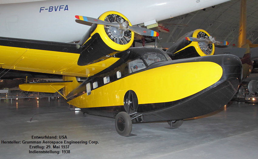 Grumman G-21 Goose: zweimotoriges Amphibienflugzeug in Ganzmetallbauweise von 1937