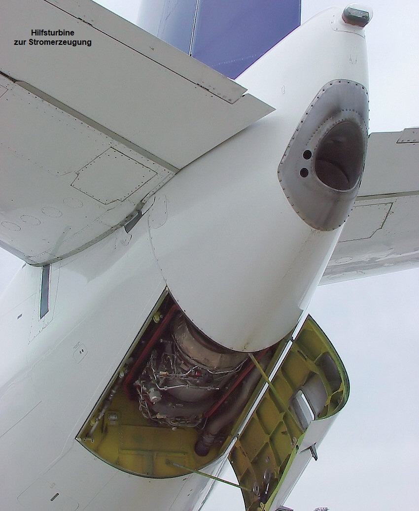 Boeing 737 - Hilfsturbine im Heck des Flugzeugs