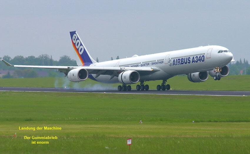 Airbus A340-600 - Landung der MAchine