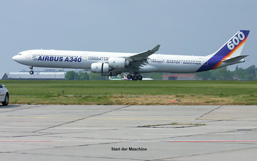 Airbus A340-600 - Start der Maschine