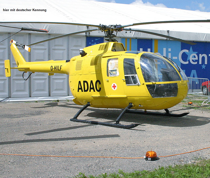 MBB BO-105 Christoph 31: erster ziviler Helikopter im damaligen West-Berlin für den ADAC