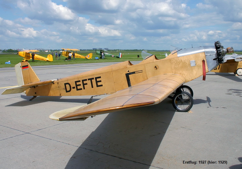 Klemm L 25A:  das älteste zugelassene Flugzeug in Deutschland von 1929 wurde aus Holz gebaut