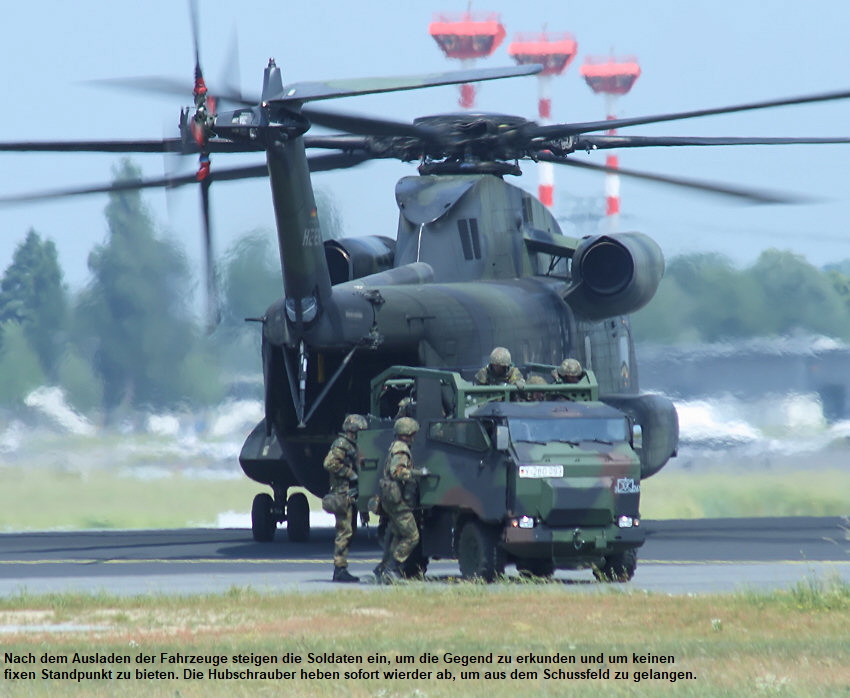Sikorsky CH-53 - Luftanlandung, Sicherung des Galändes und Evakuierung