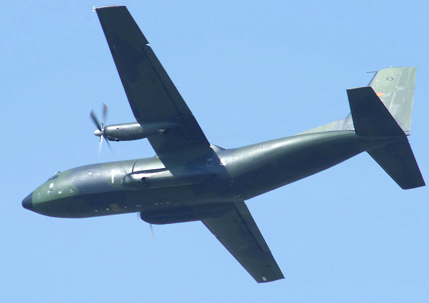 Transall C-160: Flugansicht des Transportflugzeugs