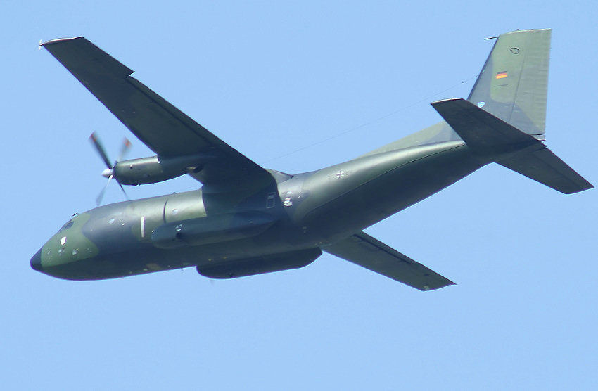 Transall C-160: Flugansicht des Transportflugzeuge der Bundeswehr