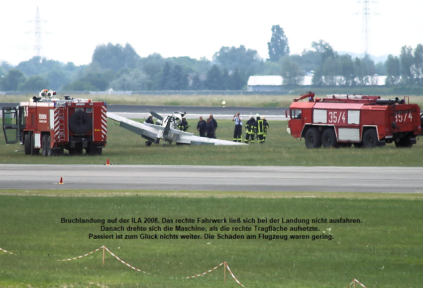 Messerschmitt Bf 109 - Crash auf der ILA 2008