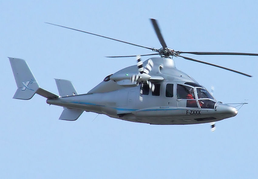Eurocopter X3 - Flugansicht des Flugschraubers