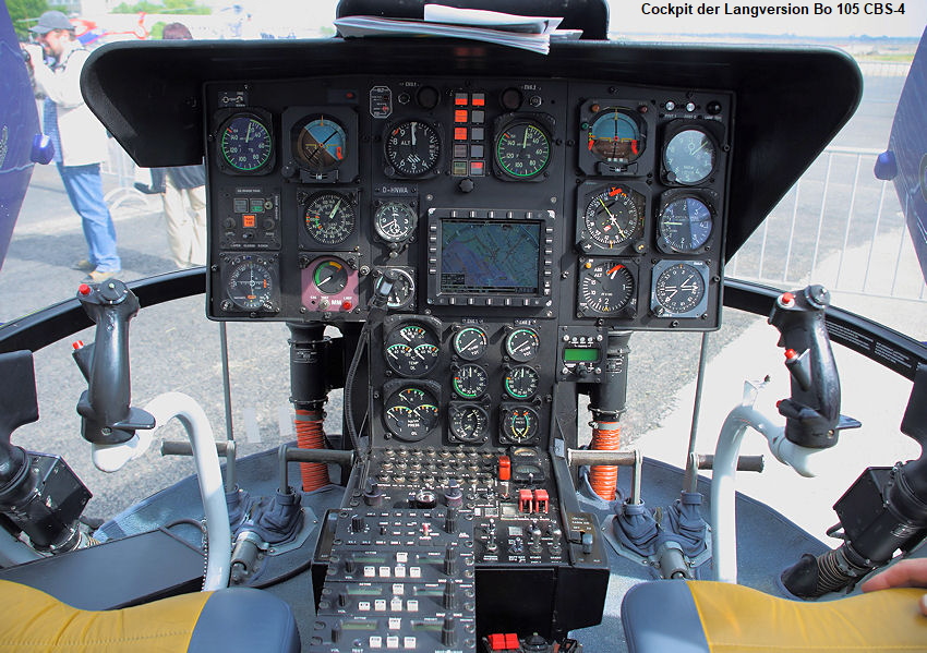 Bo 105 - Cockpit der Boelkow Bo 105 CBS-4
