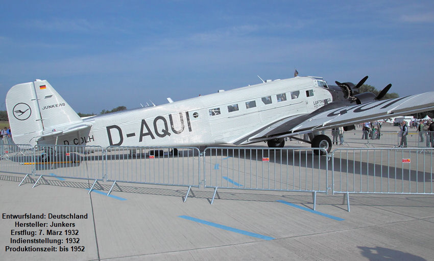 Junkers Ju 52/3m: dreimotoriges Flugzeug der Junkers Flugzeugwerk AG aus dem Jahr 1932