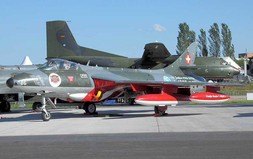 Hawker Hunter Mk.58: Das Flugzeug ist ein für die Schweizer Luftwaffe gebautes Exportmodell der F Mk.6