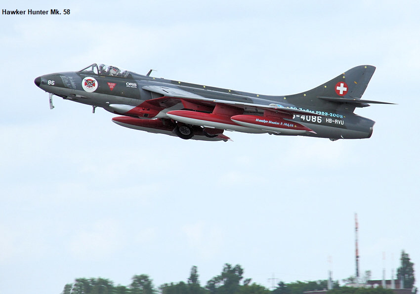 Hawker Hunter Mk.58: Das Flugzeug ist eine Exportversion der F Mk.6