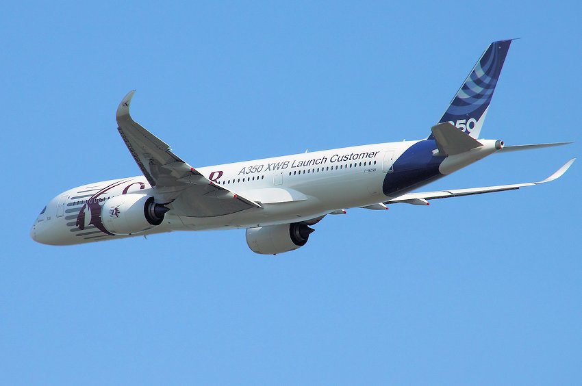 Airbus A350: neues zweistrahliges Großraumflugzeug von Airbus für Langstrecken bis ca. 16.000 km