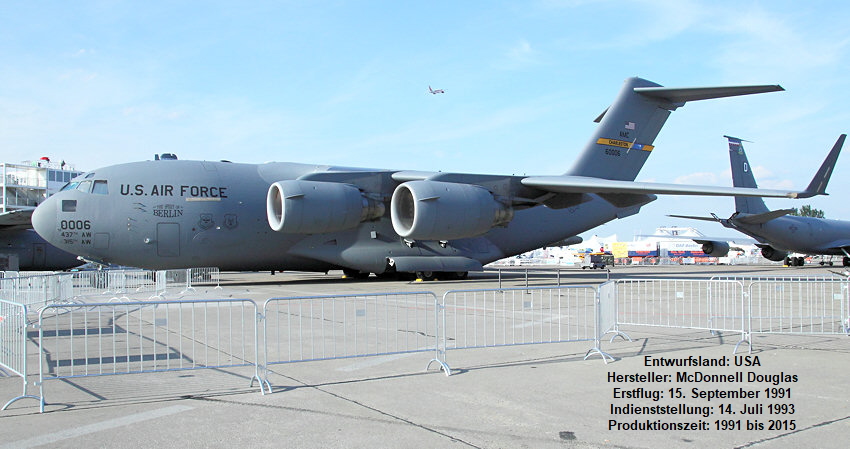 C-17 Globemaster III: militärisches Transportflugzeug für große Lasten oder Truppen