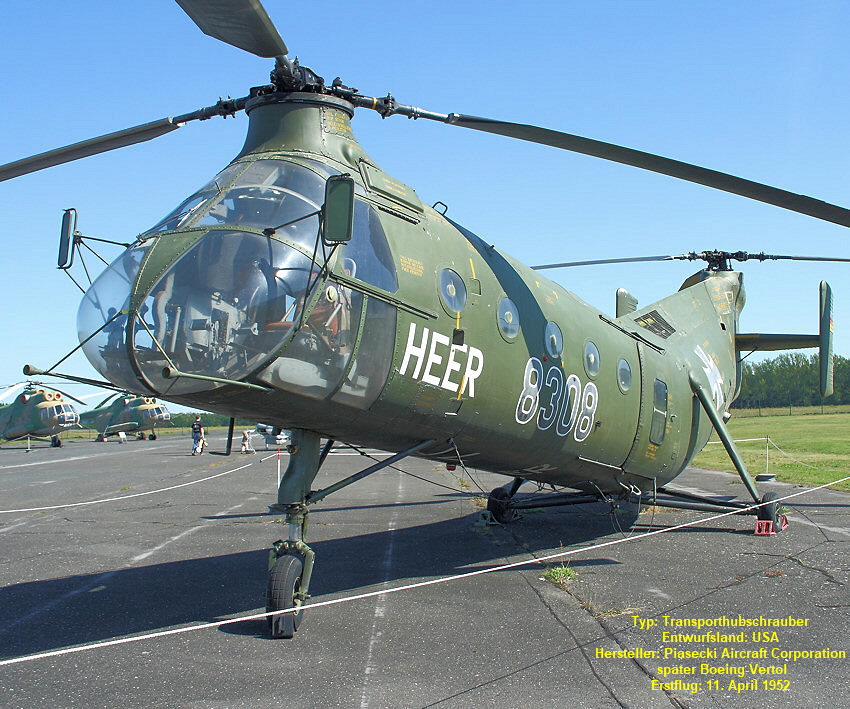 Boeing Vertol H-21 : militärisch eingesetzter Hubschrauber mit Doppelrotorblätter