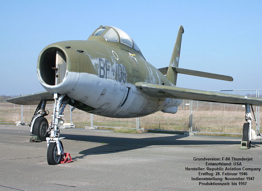 Republic F-84 F Thunderstreak: Jagdbomber der USA von 1950