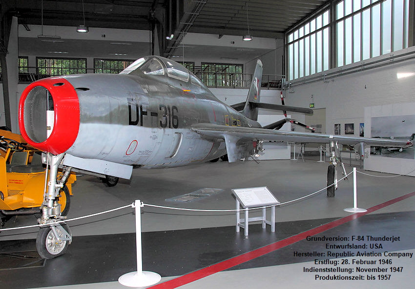 Republic F-84F Thunderstreak: einstrahliges Kampfflugzeug aus US-amerikanischer Produktion