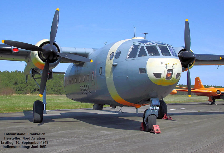 Nord Aviation N 2501D Noratlas: Transportflugzeug mit Rumpfgondel und doppelten Leitwerksträgern