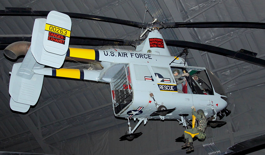 Kaman HH-43B Huskie: fliegt nach dem Vorbild Flettners mittels  ineinandergreifender Doppelrotore