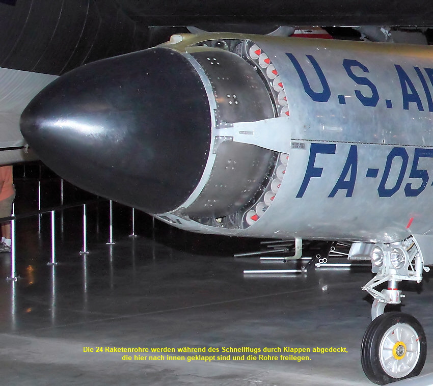 Lockheed F-94C Starfire: Abfangjäger mit 24 kreisförmig angeordneten Raketenstartrohren in der Nasenspitze