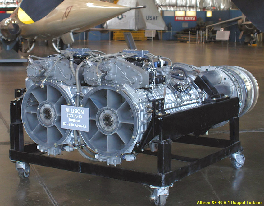 Allison XF-40 A-1 Doppel-Turbine der Republic XF-84H