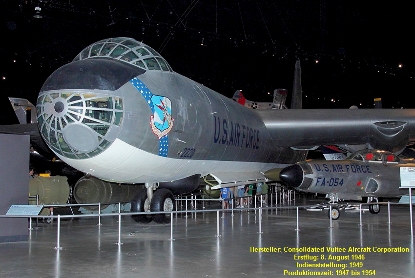 Convair B-36 Peacemaker - größter US-Bomber mit 6 Propellern und 4 Düsen
