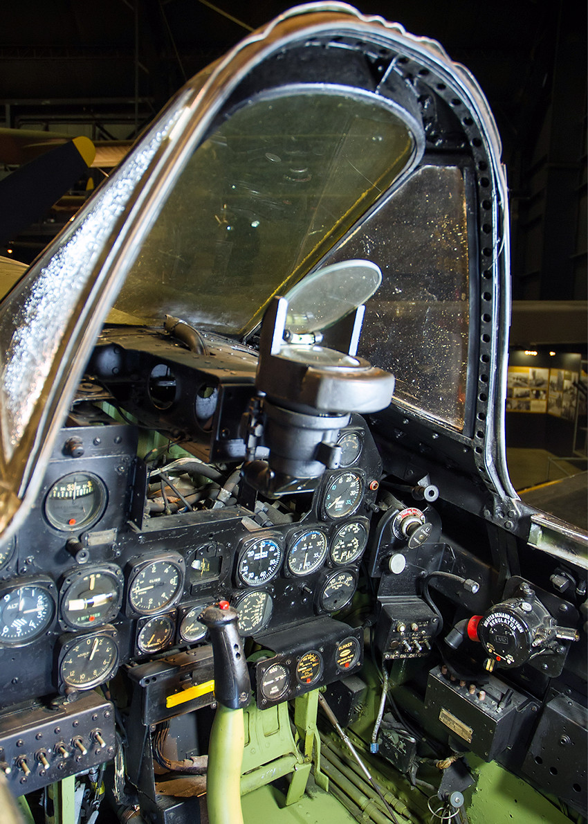 Cockpitansicht der Republic P-47D Thunderbolt