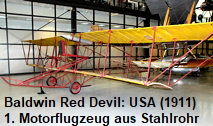 Baldwin Red Devil: Der Flugpionier baute das Motorflugzeug 1911 aus Stahlrohr