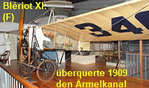 Blériot XI: einsitziges Flugzeug des französischen Luftfahrtpioniers Louis Blériot, der 1909 den Ärmelkanal überquerte