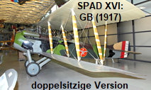 SPAD XVI: englisches Jagdflugzeug des Ersten Weltkrieges