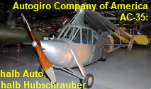 Autogiro Company of America AC-35: halb Auto, halb Hubschrauber (Gyrokopter / Autogiro)