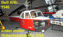 Bell 47B: Die Maschine erhielt 1946 als erster ziviler Hubschrauber die Flugzulassung in den USA