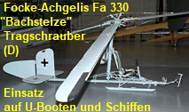 Focke-Achgelis Fa 330 Bachstelze: motorloser Tragschrauber für den Einsatz auf U-Booten und Schiffen