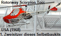 Rotorway Scorpion Too: Der Hubschrauber war der erste Zweisitzer dieses Selbstbaukits von 1966