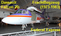 Dassault Falcon 20: Das zweistrahlige Geschäftsreiseflugzeug des französischen Herstellers Dassault wurde auch als Transportflugzeug von Federal Express genutzt