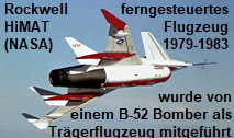 Rockwell HiMAT (Highly Maneuverable Aircraft Technology): Das digital ferngesteuerte Forschungsflugzeug der NASA wurde von einer B-52 als Trägerflugzeug mitgeführt