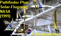 Pathfinder Plus: unbemanntes Experimentalflugzeug, dass mit Solarzellen über 8 Elektromotore angetrieben wird