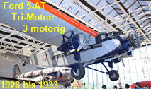 Ford 5-AT Tri-Motor: Das dreimotorige Passagierflugzeug der Firma Ford wurde von 1926 bis 1933 produziert