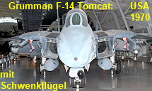 Grumman F-14 Tomcat: überschallschneller, doppelsitziger Kampfjet der U.S. Air Force mit Schwenkflügel