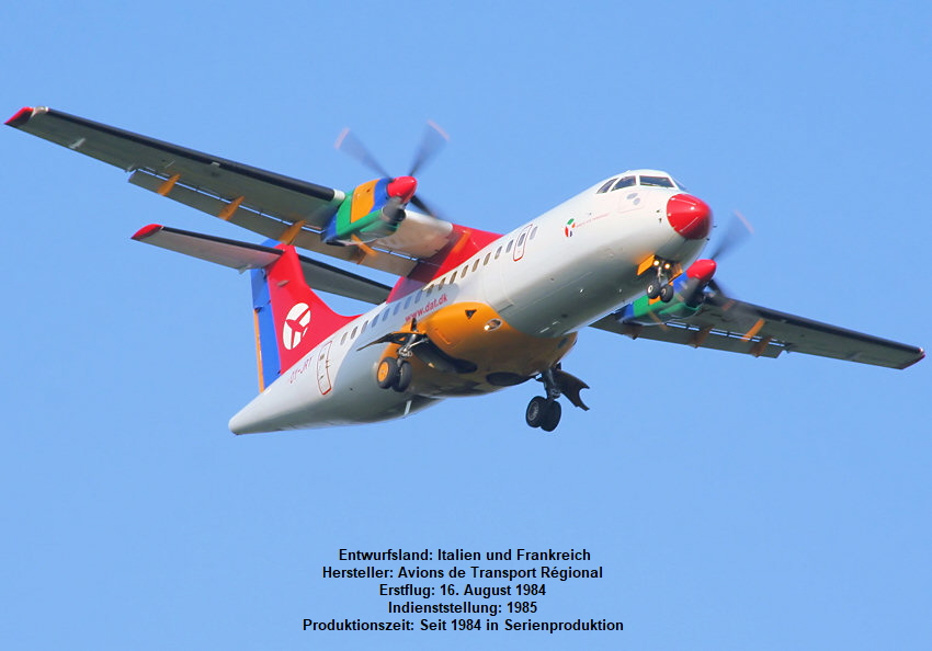 ATR 42-300: Verkehrsflugzeug - Zusammenschluss von Aerospatiale (Frankreich) und Alenia (Italien)