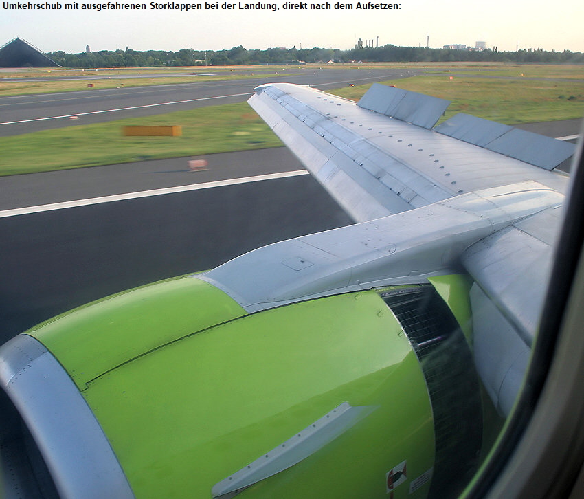Landeklappen und Umkehrschub beim Airbus A319