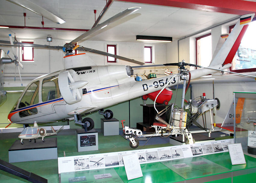 VFW H-3 E Sprinter: Flugschrauber mit Blattspitzenantrieb, bei dem die Mantelschrauben dem Vortrieb dienen