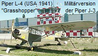 Piper L-4 "GRASSHOPPER" :  Militärversion der Piper J-3
