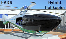 Hybrid Helikopter: Hubschraubermodell mit diesel-elektrischem Hybridantrieb der Firma EADS