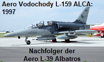 Aero Vodochody L-159 ALCA: Das Flugzeug ist als Nachfolger der Schulungsmaschine Aero L-39 Albatros entwickelt worden