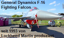 General Dynamics F-16 Fighting Falcon: einstrahliges Mehrzweckkampfflugzeug von General Dynamics, das seit 1993 von Lockheed Martin
