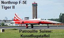 Northrop F-5E Tiger II - Patrouille Suisse: in den Vereinigten Staaten entwickeltes und gebautes Jagdflugzeug, das von der Kunstflugstaffel genutzt wird