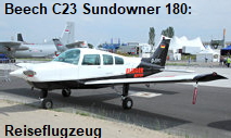 Beech C23 Sundowner 180: Das als Tiefdecker ausgelegte Flugzeug besaß ein starres Fahrwerk und einen Festpropeller